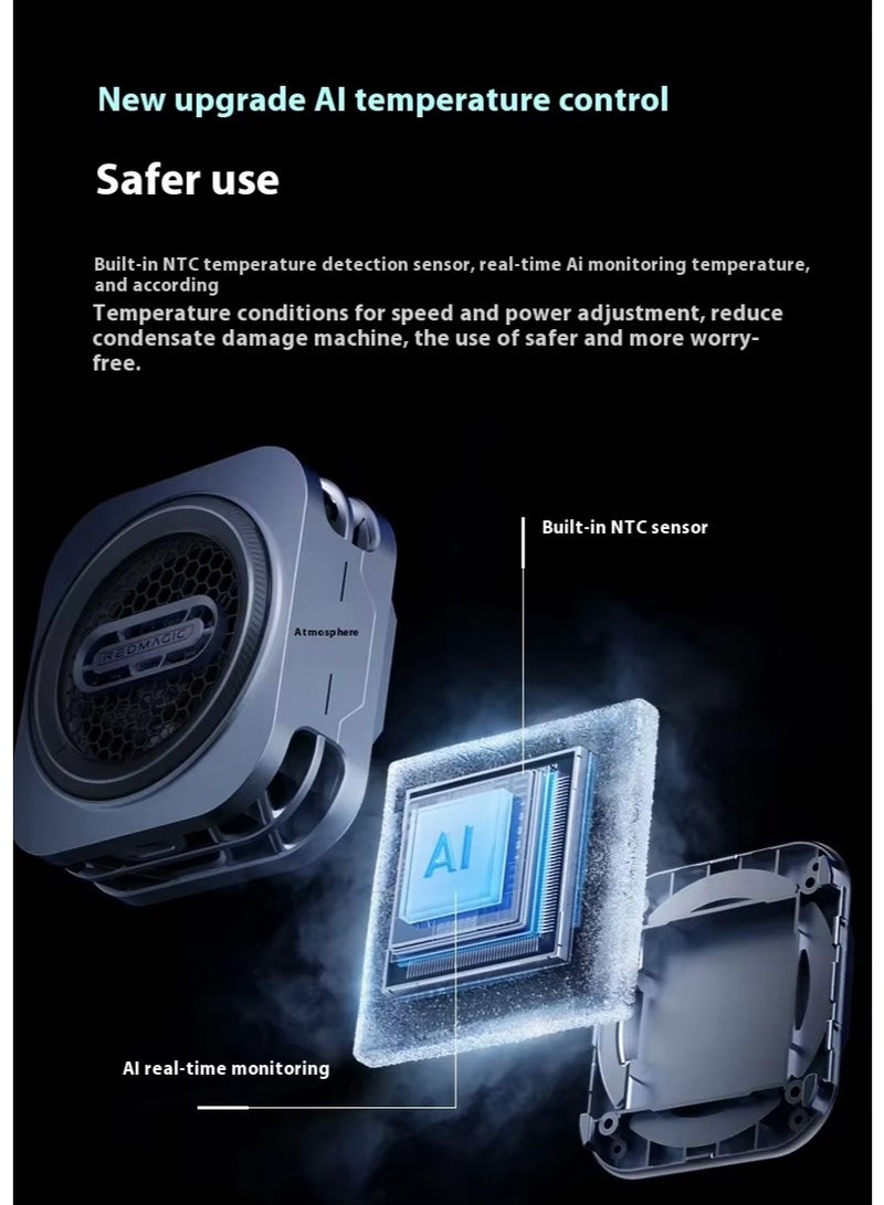 REDMAGIC Red Magic 6PRO Liquid Cooler, Magnetic Phone Cooler for Gaming/Live Streaming with RGB Lighting, 30W Power, Low Noise Design, Semiconductor Cooling for Cooling Your Phone During Gaming, Purple Color - Image 5